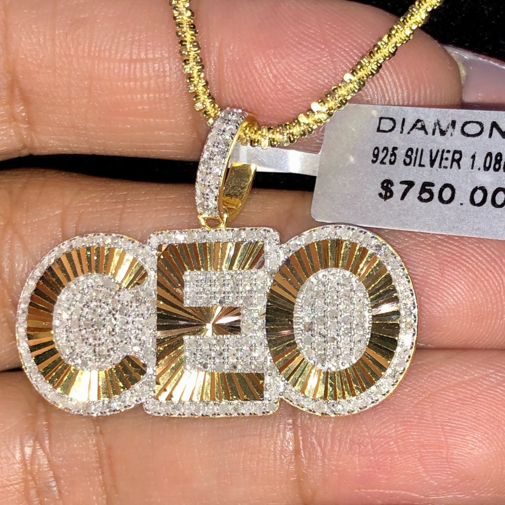 REAL DIAMOND CEO pendant charm custom NOT CZ SALE!